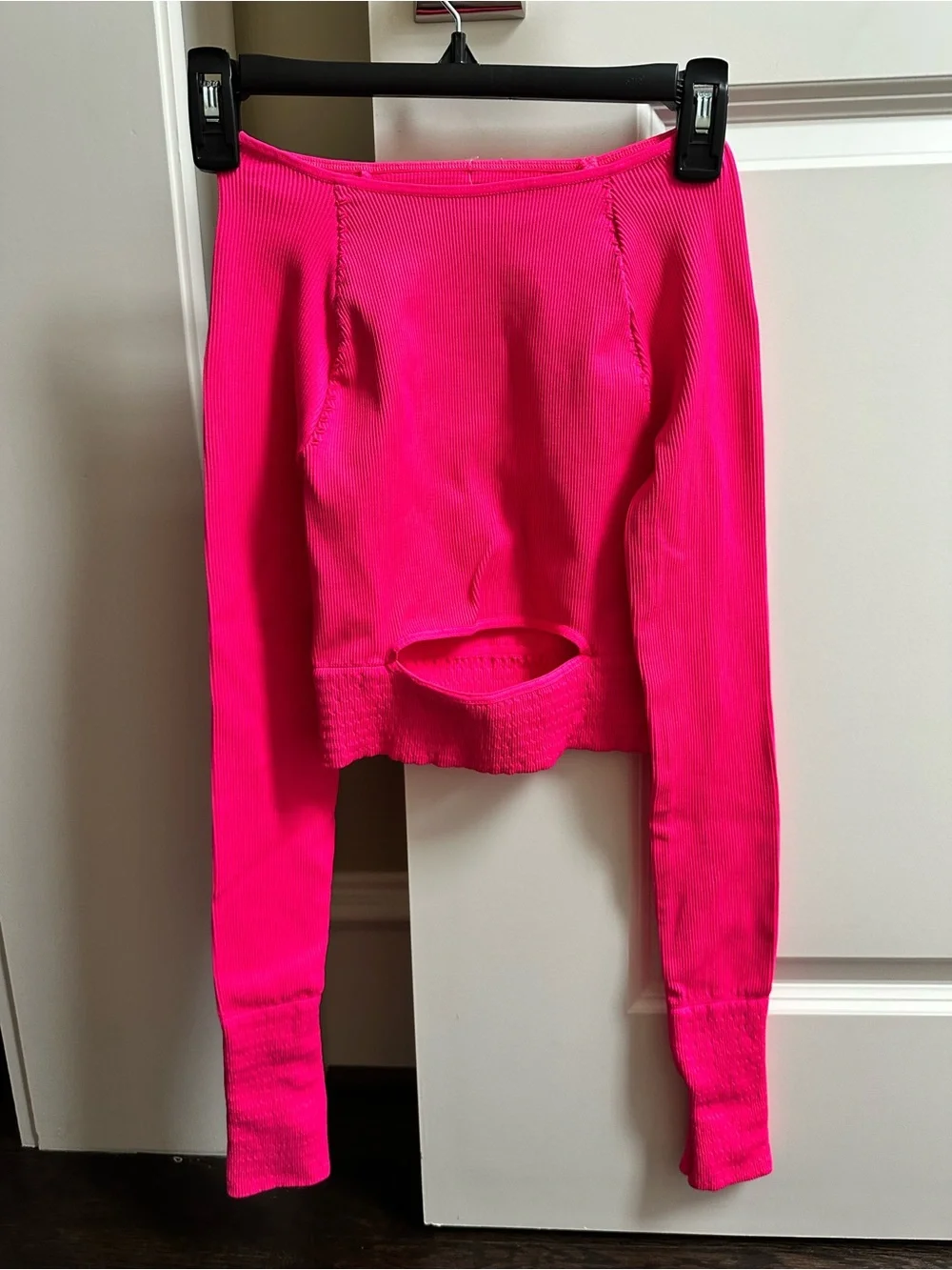 Free People Movement Cut it Out Longsleeve Hot Pink Size XS/S NWT